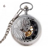 men retro hollow necklace automatic mechanical watch