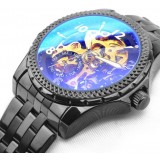 Men's all-black automatic mechanical watch