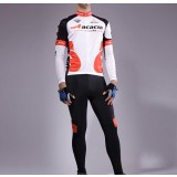 Men's black + white long-sleeved cycling clothing kit