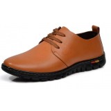Men's casual lacing leather shoes