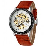 men's fashion leather strap automatic mechanical watch