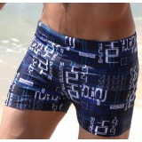 Men's large size blue swimming trunks