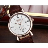 Men's leather strap calendar quartz watch