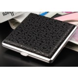 Men's personality patterns steel + leather cigarette case