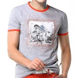 Men's printing round-neck T-shirt