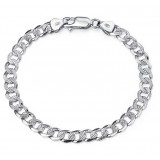 Men's silver platinum plated fashion woven bracelet