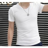 Men's V-neck short sleeves T-shirt