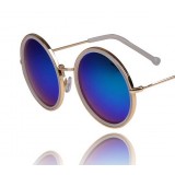 Metal circular reflective sunglasses