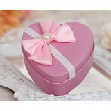 Metal Heart-shaped + bow gift box