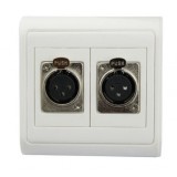 Microphone dual-port panel / Wall Plate White