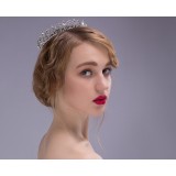 Silver Rhinestone crown hair accessories