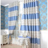 Minimalist modern blue curtains
