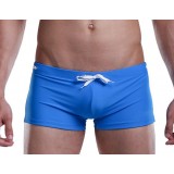 Minimalist solid color men's swimming trunks
