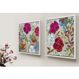 Minimalist square floral two-panels oil painting