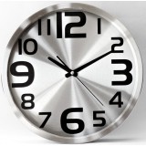 Minimalist stainless steel quartz wall clock