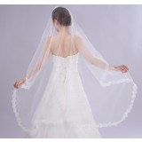 Minimalist white bridal veil