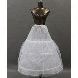 Minimalist white wedding dress pannier