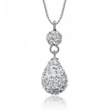 Ms. Crystal Silver water drop Pendant 