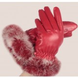 Ms winter warm up Lovely rabbit fur gloves