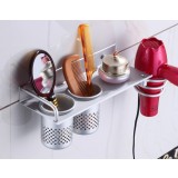 Multifunction space aluminum hairdryer rack