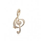 Musical Notes zircon crystal brooch