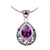 Mysterious water drop purple crystal pendant 