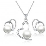 Natural freshwater pearl silver jewelry set