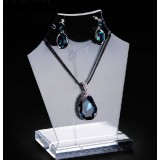 Necklace earrings transparent display shelf