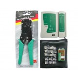 Network cable pliers + tester + battery +60 crystal head / network crimping tool kit
