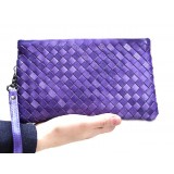 New knitting women leather handbags Female bag sheepskin hand bag