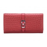 New lady wallet cowhide fashion female crocodile grain soft long leather purse