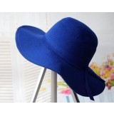 Noble woolen cloth big brim hat