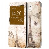 Painted Window leather case for Samsung Note3