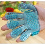 Palm type pet latex bath brush