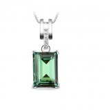 Perfect green zircon silver pendant