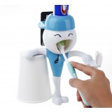 Personality toothpaste dispenser + toothbrush holder