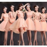 Pink short style bridesmaid dresses 