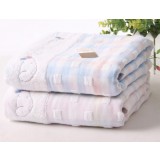Plaid double layer cotton bath towel