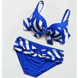 Plus Size 2pcs stripes bikini swimsuit