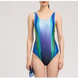 Plus size fight color one-piece swimwear