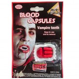Prank dentures + blood capsules props for April Fool's Day