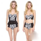 Printing black sexy one-piece swimwear