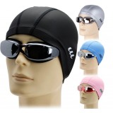 PU waterproof swimming cap + diopter swimming goggles