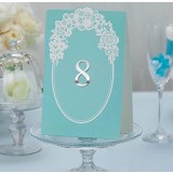 Rectangular blue seating card