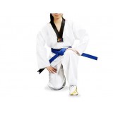 Red + black V-neck children's taekwondo clothing kit