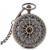 Reticular retro hollow out pocket watch Fashion mechanical watch Boys and girls watch Double open