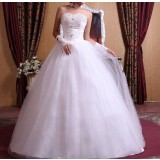 Rhinestones and flowers sweet princess wedding dress