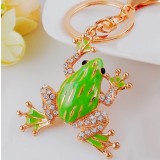 Rhinestones frog keychain