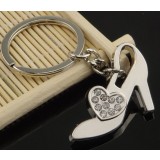 Rhinestones high heels zinc alloy keychain