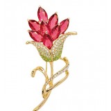 Romantic rose crystal brooch